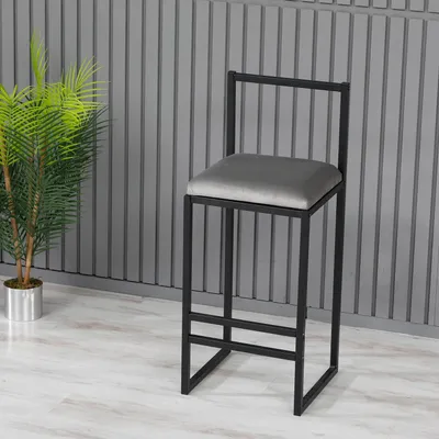Obrázok produktu pre Hanah Home, Nordic - Grey, barová stolička, sivá, METAL, 35 x 84 x 35 x cm