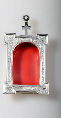 Produktbild von Wand-Reliquiar versilbert 6,5 x 11,5 cm
