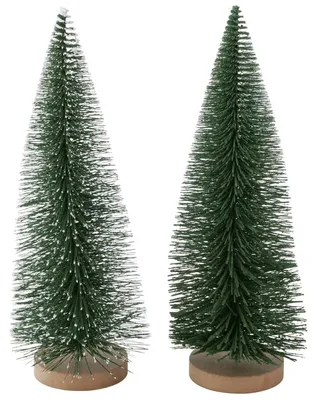 Produktbild von 2tlg Set Deko-Aufsteller Tarvo H32cm grüne Tanne Weihnachts-Baum Advent X-Mas