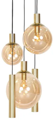 Produktbild von Pendelleuchte, Metall, Glas, Bernstein, LED Spots, D 60 cm