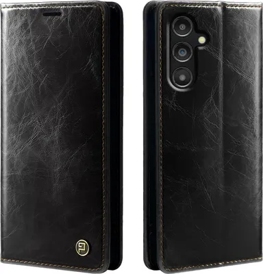Produktbild von Handyhülle für Samsung Galaxy A16 / A16 5G Kunstleder Flip Vintage Cover Hülle RFID Schutz Case Kartenfach Farbe: Schwarz