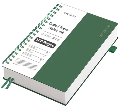 Productafbeelding van Notitieboek B5, met stippellijnen, 300 pagina's, 100g/m², tintgroen, 19 x 25 cm