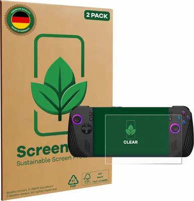Produktbild von 2x ScreenLeaf Schutzfolie für ASUS ROG Ally X (2024) nachhaltiger Displayschutz Display Schutz Folie Klar Transparent