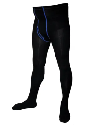 Produktbild von Herrenstrumpfhosen aus Baumwolle Bunte Naht Royalblau Größe 54-56