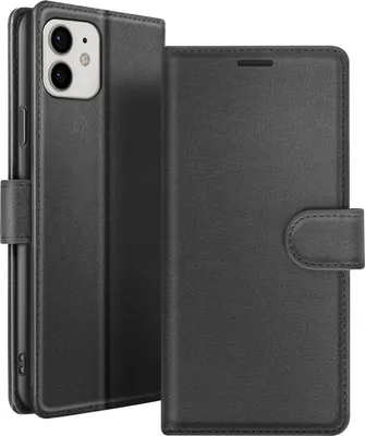 Zdjęcie produktu dla Zanaé, etui z klapką na iPhone'a 12 / 12 Pro z przegródką na karty i klapką magnetyczną, czarne