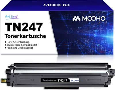 A product shot of a toner cartridge and its packaging.
