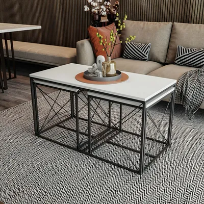 Obrázek produktu pro Skye Decor, Defne - White, konferenční stolky, bílá, 100 x 52 x 50 cm