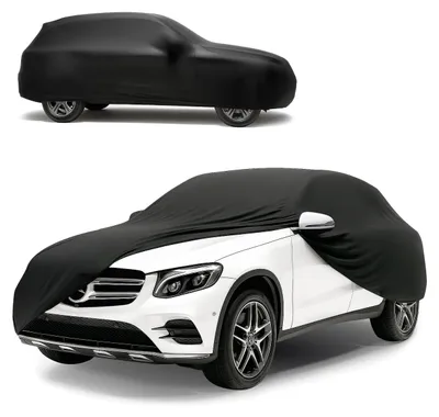 Produktbild von WALSER Abdeckung Auto Indoor Stretch, Autoabdeckung Winter, staubdichte Autogarage Abdeckung, Autoplane Winter, Autogarage Abdeckung Winter, Abdeckung für Auto, Abdeckplane SUV/VAN Größe 9 schwarz