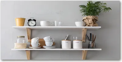 Produktbild von Tulup Glas-Bild -140x70- Wandkunst Dekorative Wand für Küche & Wohnzimmer - Sonstige - Dekoration Regal - Mehrfarbig