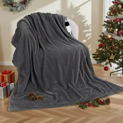 Produktbild von Elektrische Heizdecke Wärmedecke - 130 x 180 cm - Golfmuster - Fleece - 6 Temperaturstufen