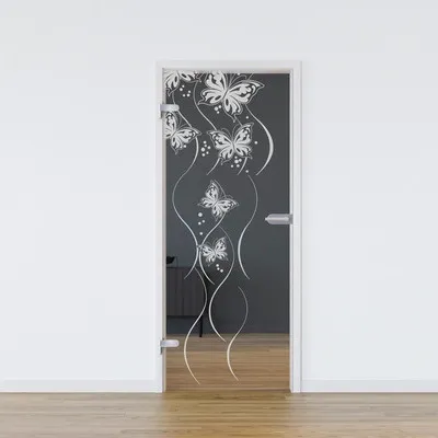 Produktbild von Pertura Glastür Komplettset Glera Butterfly 01 709x1972x8 mm Links inkl. Studio Beschlag Edelstahl unverschließbar