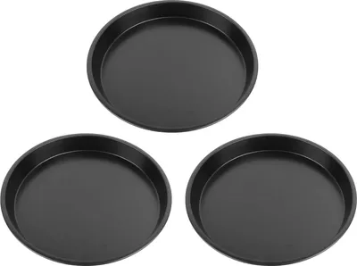 Produktbild von 3 Stück 27 cm Kohlenstoffstahl-Backformen mit Antihaftbeschichtung, runde Backformen für den Haushalt - Brotkuchenwerkzeug