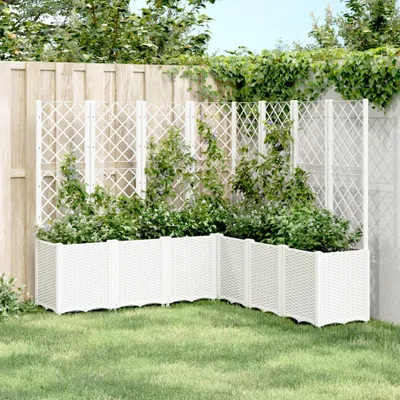Produktbild von CLORIS Pflanzkübel mit Rankgitter Weiß 160x160x140 cm PP 6012697