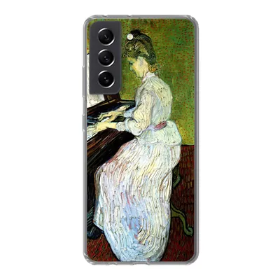 Produktbild von MuchoWow® Handyhülle Schutzhülle Hülle für Samsung Galaxy S21 FE Marguerite Gachet am Klavier - Vincent van Gogh Silikon Softcase Handy Hülle - Mobiltelefonhülle
