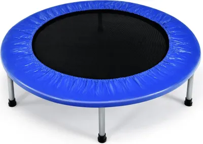 Zdjęcie produktu dla Mini trampolina fitness, 97 cm, składana, niebieska, udźwig 150 kg