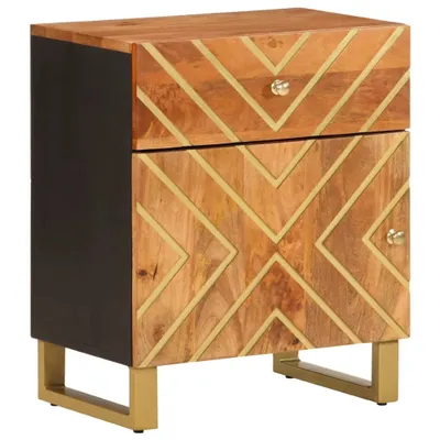 Obrázok produktu pre Nočný stolík hnedo-čierny 50x33x60 cm masívne mango