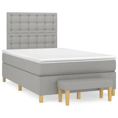 Productafbeelding van vidaXL Boxspringbed met matras, lichtgrijs, 120x190 cm, gestoffeerd