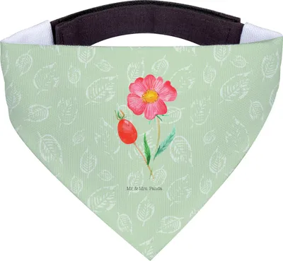 Produktbild von Mr. & Mrs. Panda Hundehalstuch Blume Hagebutte - Blattgrün - Geschenk, Lebensfreude, Halstuch Für Hunde, Hund, Garten, Schlechte Gedanken, Tuch