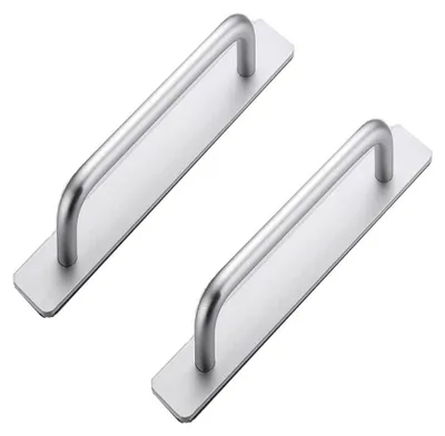 Zdjęcie produktu dla Samoprzylepne uchwyty do szafek, wykonane z aluminium, zestaw 2 sztuk