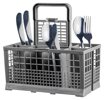 Produktbild von Besteckkorb Spülmaschine Universal, Spülmaschinenkorb Besteck, Besteckkasten Spülmaschine Besteckkorb, Besteckkasten Geschirrspüler, 24 x 13,5 x 12,5 cm, Inkl. Klappbarer Gitterdeckel