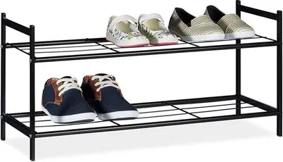 Produktbild von Famanu Schuhregal mit 2 Ebenen - Schwarz