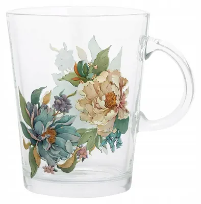Produktbild von Altom Design Atena Peonia Glasbecher Elegant Blumenmuster 420 ml