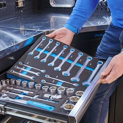 Productafbeelding van Ring-steeksleutelset 13-delig in "Pro" softmodule - 8 tot 22 mm