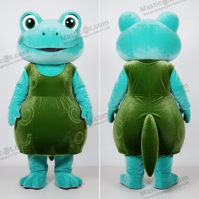 Produktbild von Türkisfarbener MASTICOT lachender Frosch-Maskottchen