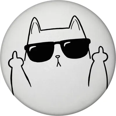 Produktbild von Katze mit Mittelfinger Magnet rund