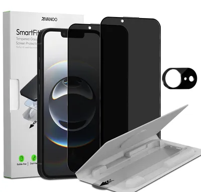 Produktbild von 2-Pack iPhone 16E Displayschutzfolie Privacy & 1-Pack Kameraschutz - Gehärtetes Glas | [Automatische Installation] - Blasenfrei