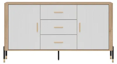 Productafbeelding van Furniture24 Kommode Dante Dt06, dressoir, 164 x 88 x 40 cm - Cremona eik/wit