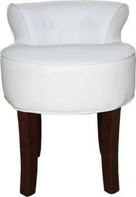 Produktbild von Casa Padrino Designer Hocker Boston Weiß / Braun - Barock Schminktisch Stuhl