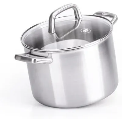 Produktbild von Berndes Tricion Resist Kochtopf mit Deckel, Topf, 3-Schicht-Material, Silber, 24 cm, 099214