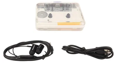 Imagen del producto de Convertidor de casetes a MP3, sonido estéreo HiFi, diseño retro, botones de colores innovadores, reproductor de casetes USB portátil, color blanco