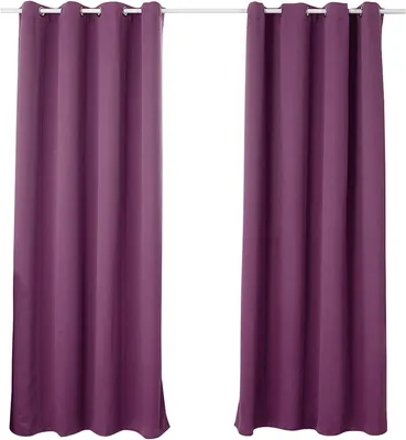 Zdjęcie produktu dla Zestaw 2 zasłon zaciemniających z oczkami, fioletowy, 135x245 cm