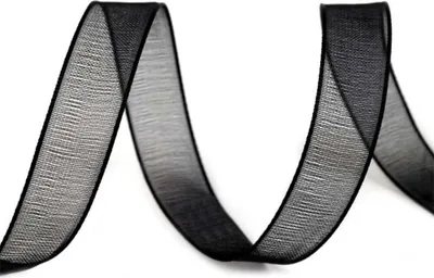 Produktbild von 27 m Organzaband, Dekoband, 9 mm, #170, auf Spule, schwarz