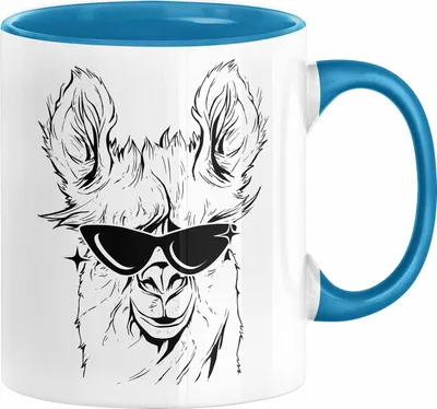Produktbild von Llama Alpaka Tasse Geschenk Lama Geschenkidee für Lama-Fans (Blau)