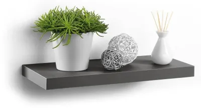 Produktbild von Graues MDF Wandregal 50 cm Länge, 22,8 cm Breite, 10 kg Tragkraft, inkl. Befestigung