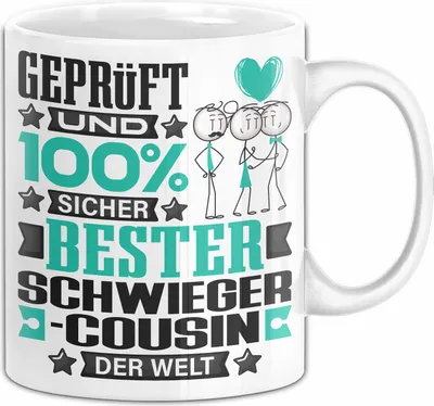 Produktbild von Schwiegercousin Geschenk Lustiger Spruch für Schwiegercousin Geschenkidee Bester Schwiegercousin Der Welt (Weiß)