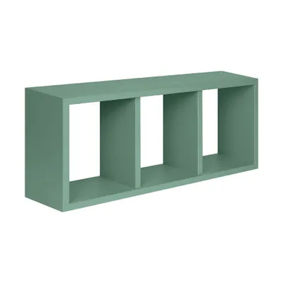 Productafbeelding van Modern wandplank Tristano met 3 rechthoekige vakken - Groen