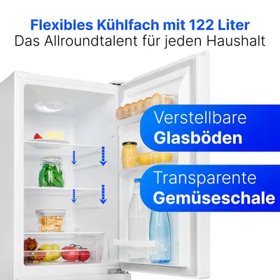 Produktbild von Bomann Kühlschrank mit Gefrierfach | | 143cm | Kühl Gefrierkombination leise | Türanschlag wechselbar | 175L | KG 322.1 weiß