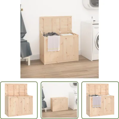 Immagine prodotto di The Living Store Cassettone per lavanderia 88,5x44x66 cm in legno di pino massiccio
