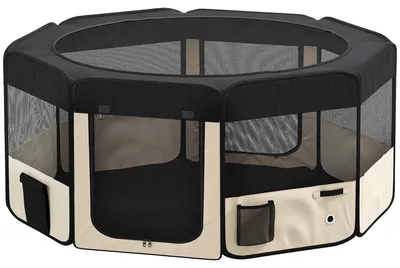 Produktbild von Faltbarer Laufstall fš¹r Hunde und Katzen, tragbarer Laufstall fš¹r Kleintiere, wasserdichtes Oxford-Gewebe, ? 90 x 41 cm, Schwarz