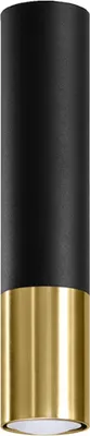 Produktbild von Deckenleuchte LOOPEZ schwarz/gold 1xGU10 10W Stahl 29x6x6cm Sollux Lighting