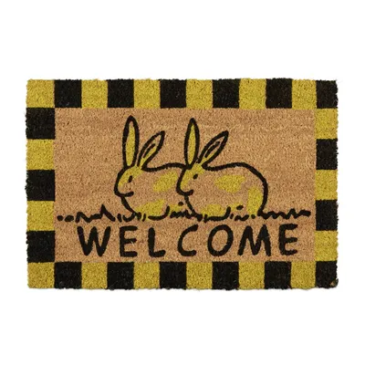 Produktbild von relaxdays Kokos Fußmatte Welcome mit Hasen