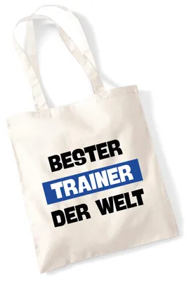 Produktbild von Huuraa Jutebeutel Bester Trainer der Welt 10 Liter Natural Baumwolle Tasche Geschenkidee