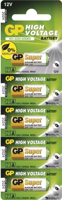 GP Alkalická speciální baterie 23AF (MN21, V23GA) 12 V, 5 ks, B1300