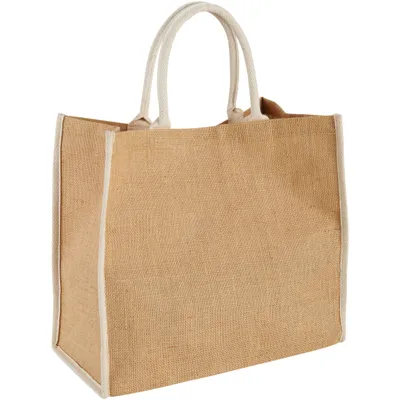 Obrázok produktu pre Bullet Veľká jutová nákupná taška PF1400 (40 x 20 x 35 cm) (prírodná/biela)