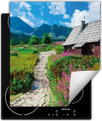 Produktbild von DarHaus Herdabdeckplatte 45x52 cm Anti Rutsch Matte Aufrollbar, Landschaft - Haus