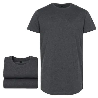 Produktbild von Mivaro Herren 3er Pack Longshirt Anthrazit Größe XXL aus Baumwollmischung, extra langes T Shirt mit Rundhals, Regular Fit in Überlänge, Größen S bis 5XL
